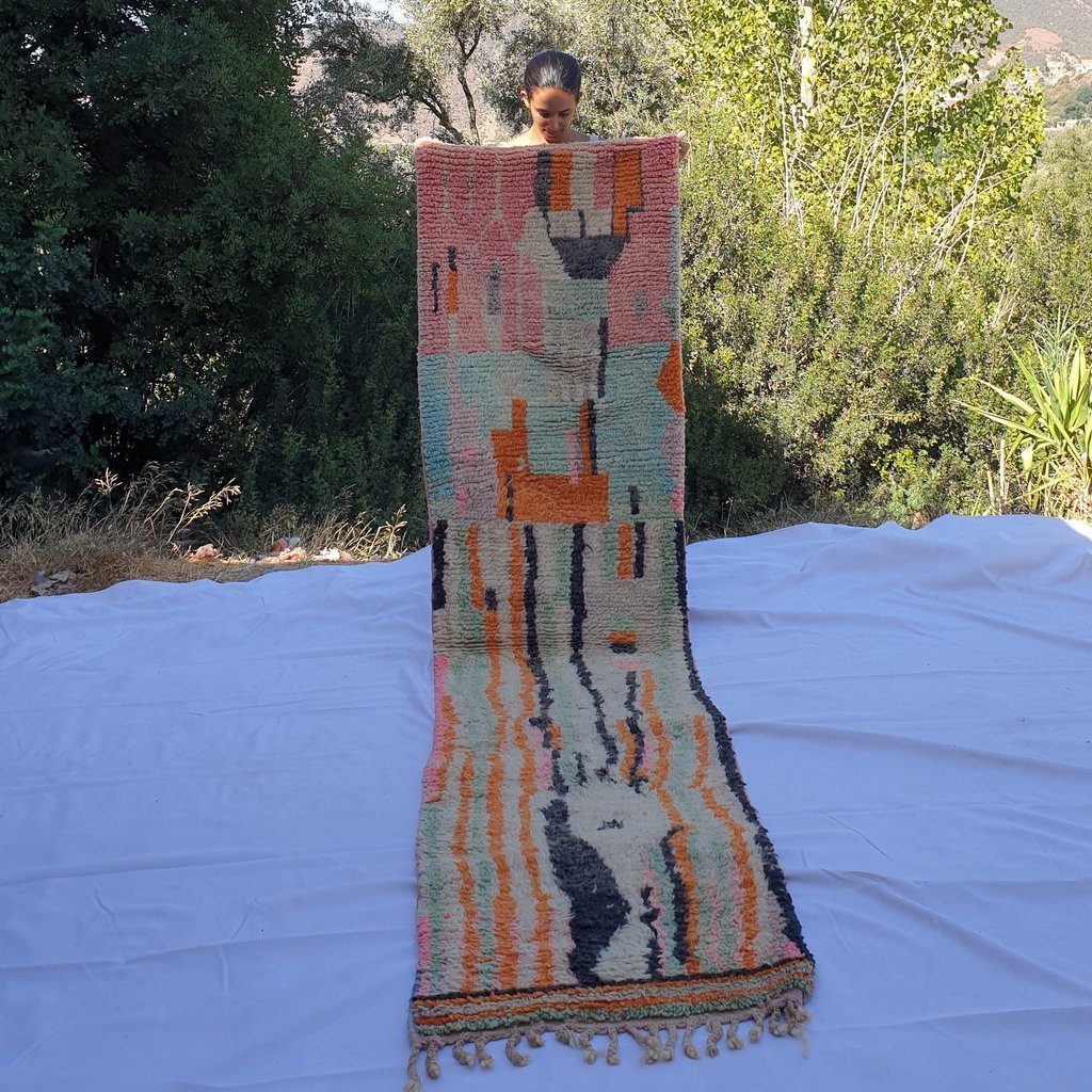 CHINN Runner | 10'2x2'5 Ft | 3,10x0,76 m | Moroccan Colorful Rug | 100% wool handmade - OunizZ
