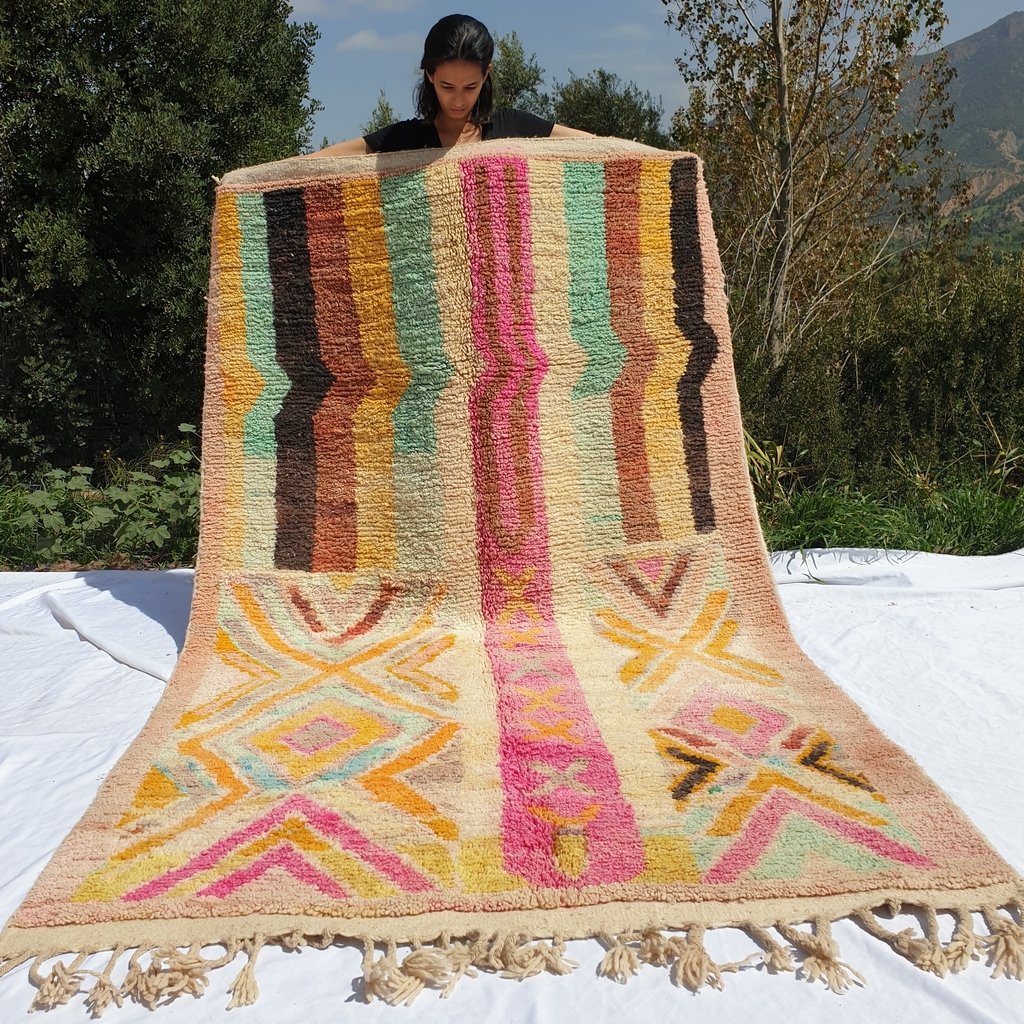 CHLAGHM | 9x5 Ft | 2,8x1,6 m | Moroccan Colorful Rug | 100% wool handmade - OunizZ