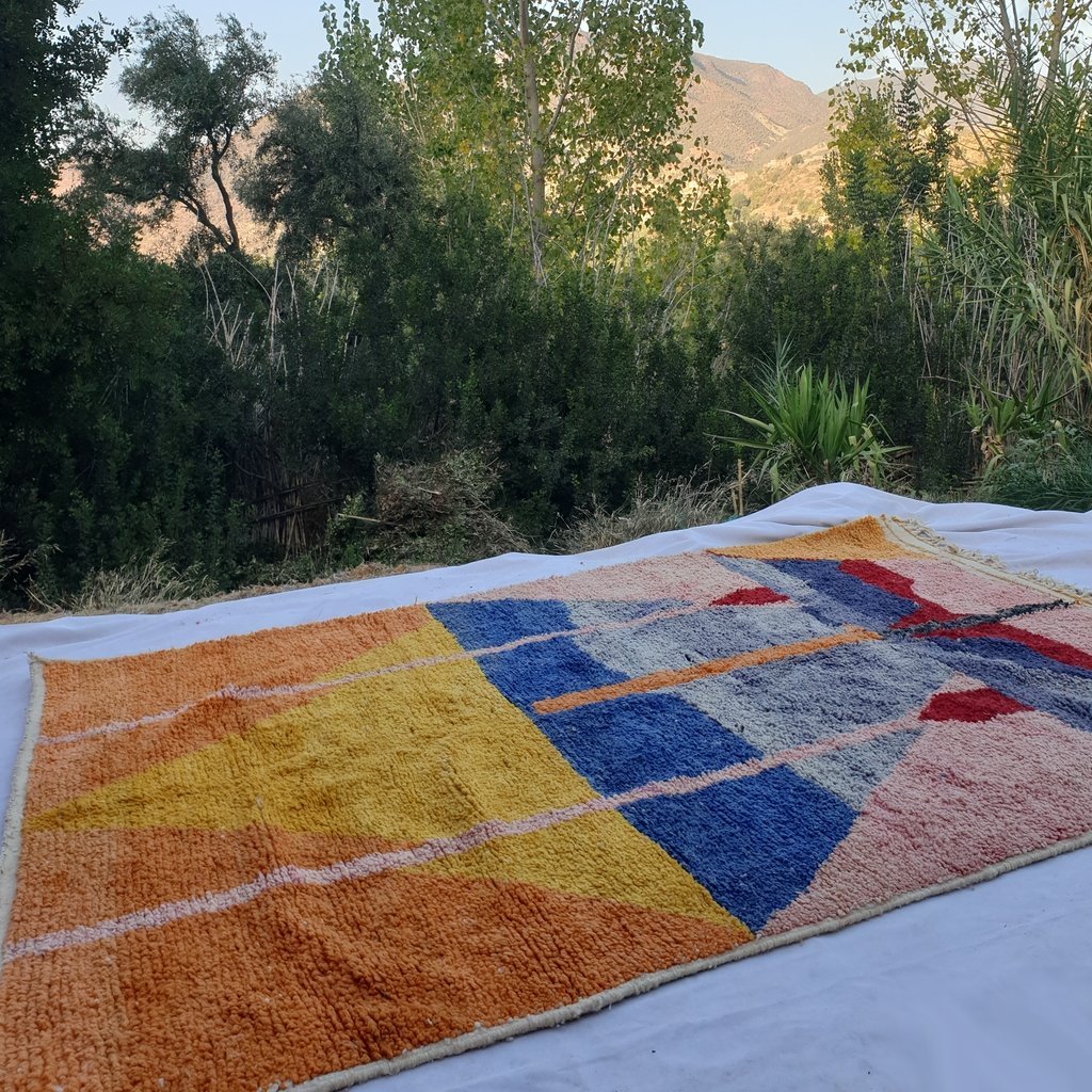 CHMICHA | 9x6'7 Ft | 276x203 cm | Moroccan Colorful Rug | 100% wool handmade - OunizZ