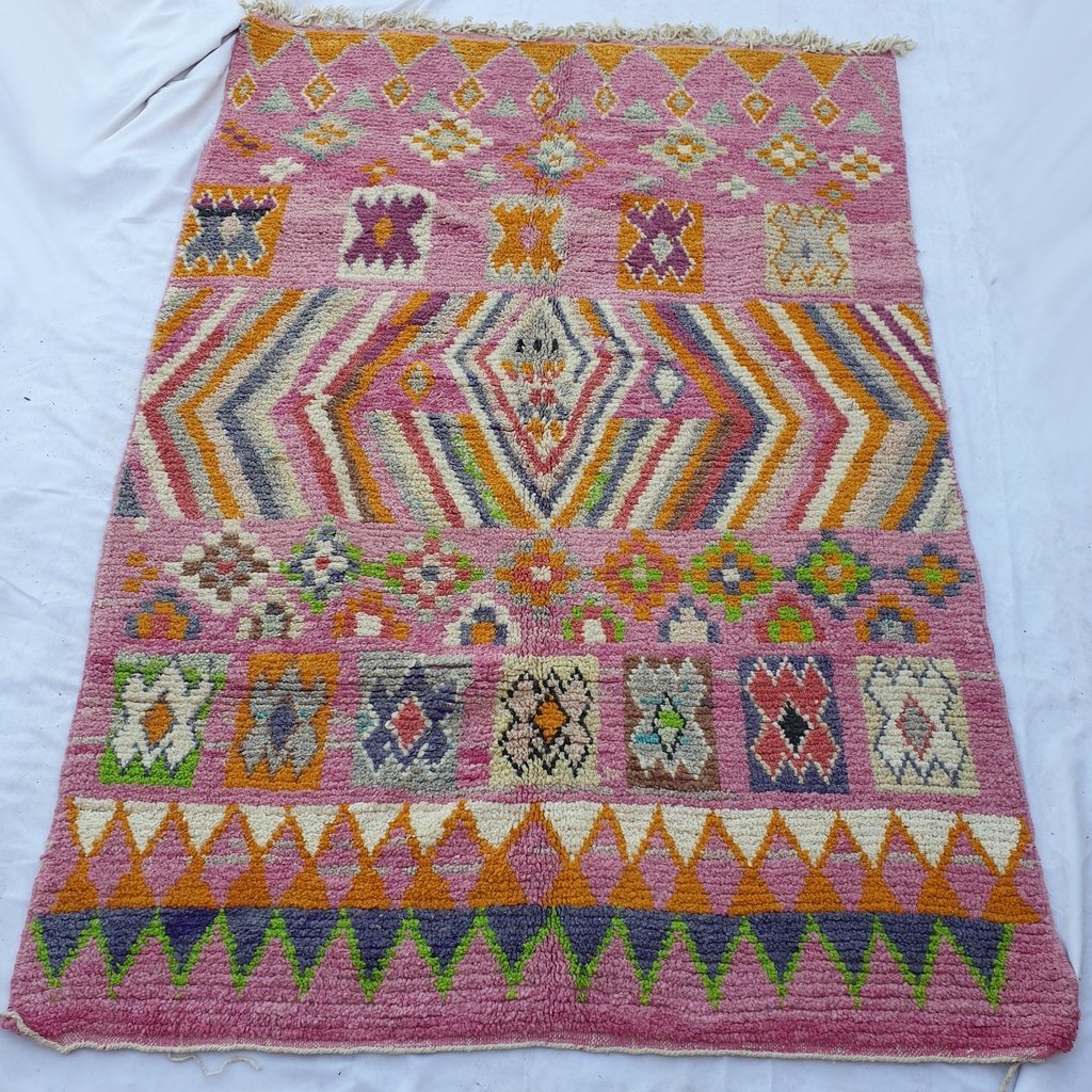 CHNAFO | 9'4x6'4 Ft | 287x194 cm | Moroccan Colorful Rug | 100% wool handmade - OunizZ