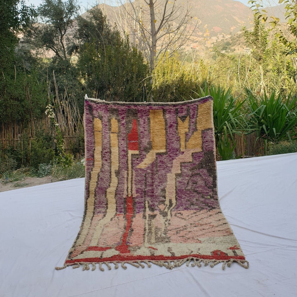 Crida - Moroccan Rug Boujaad | Colorful Authentic Berber Handmade Bedroom Rug | 6'89x4'53 Ft | 2,10x1,38 m - OunizZ