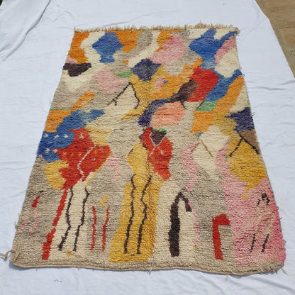 Customized AGGOUN | 2,5x1,5 m | Moroccan Colorful Rug | 100% wool handmade - OunizZ