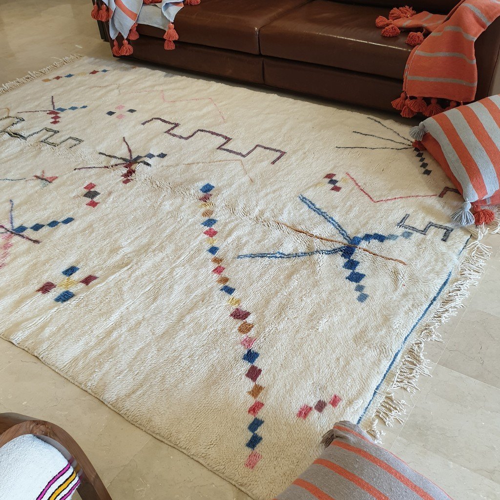 Customized AMAZ | 193x132 cm | Moroccan Beni Mrirt Rug | 100% wool handmade - OunizZ