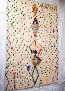 CUSTOMIZED AROME | 10x7 Ft | 3x2 cm | Moroccan White Rug | 100% wool handmade - OunizZ