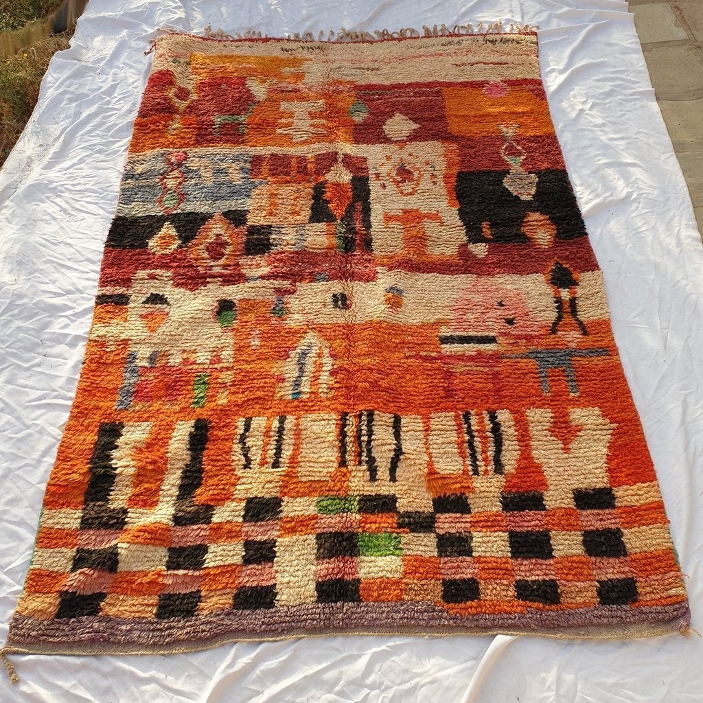 Customized AZAKI | 13x8'5 Ft | 4x3 m | Moroccan Colorful Rug | 100% wool handmade - OunizZ