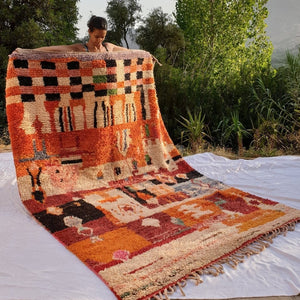 Customized AZAKI, 13x8'5 Ft, 4x3 m, Moroccan Colorful Rug