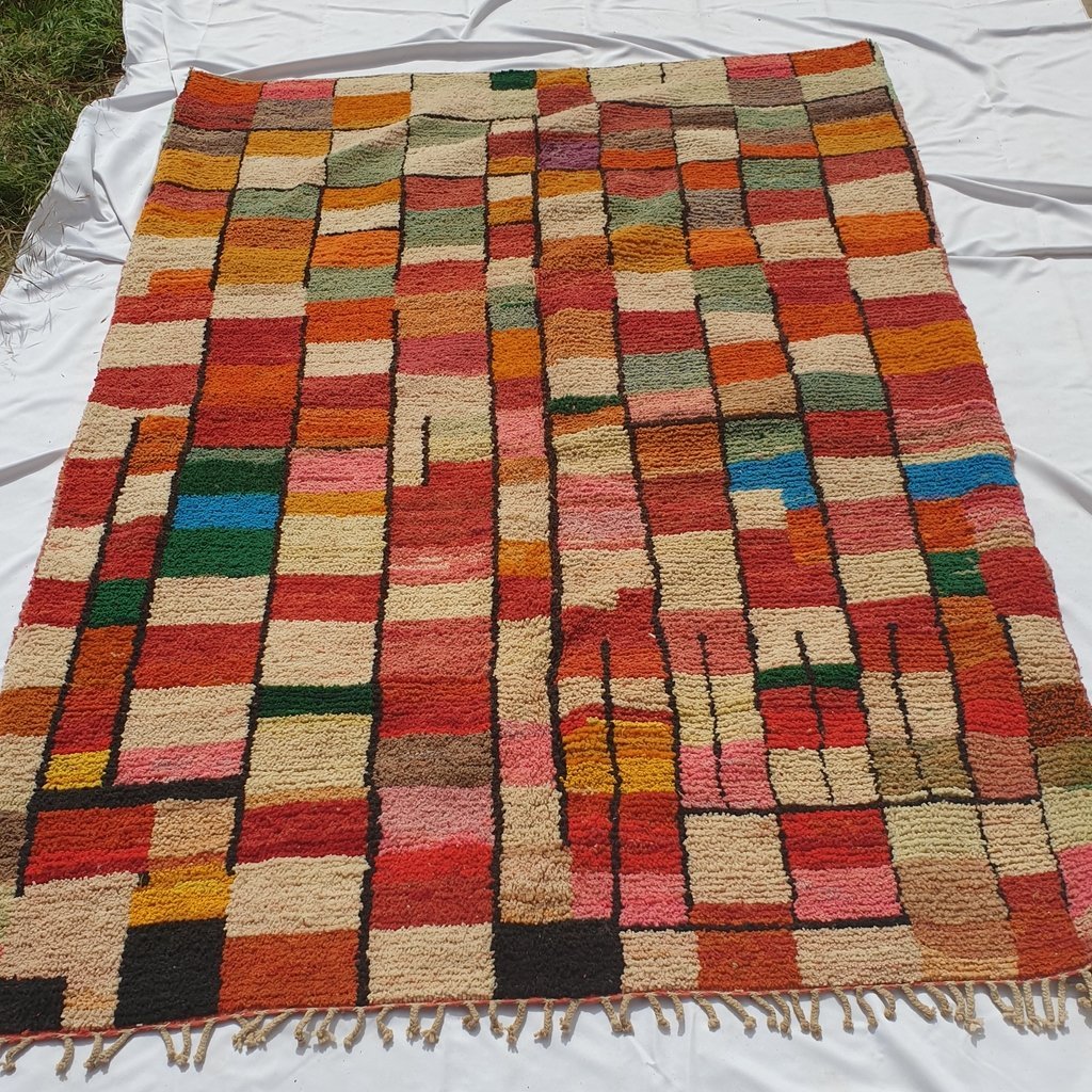 Customized DAMA | 9'5x7 Ft | 3x2 m | Moroccan Colorful Rug | 100% wool handmade - OunizZ