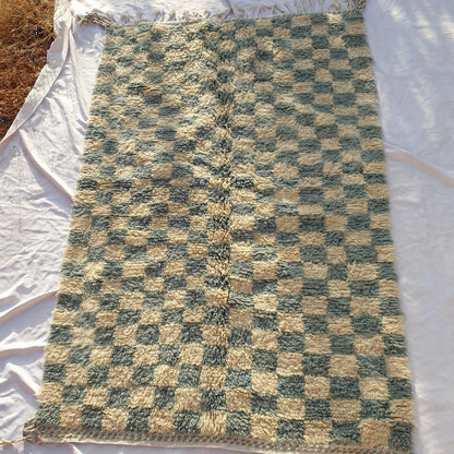 Customized DAMIA | 8’6x7 Ft | Moroccan Beni Ourain Checkered Rug | 100% wool handmade - OunizZ