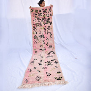 Customized FAID Runner | 9x2 Ft | 3x0,7 m | Moroccan Colorful Rug | 100% wool handmade - OunizZ