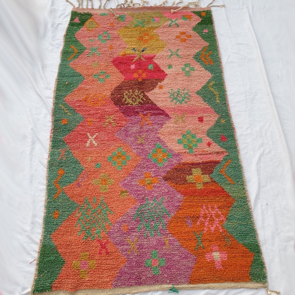 Customized FATHE | 8x6 Ft | Moroccan Colorful Rug | 100% wool handmade - OunizZ
