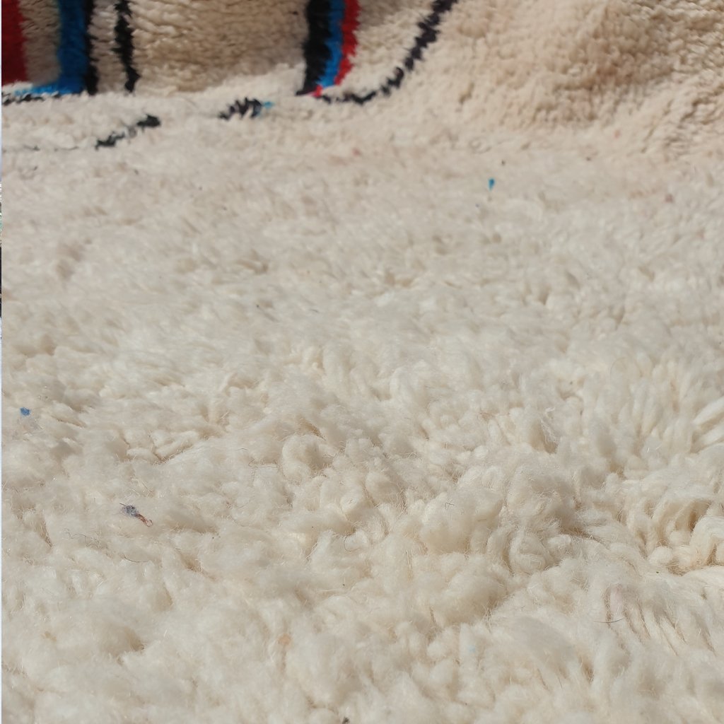 Customized ILF | 8x10 Ft | Moroccan White Rug | 100% wool handmade - OunizZ