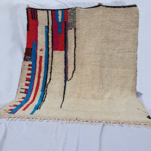 Customized ILF | 8x10 Ft | Moroccan White Rug | 100% wool handmade - OunizZ