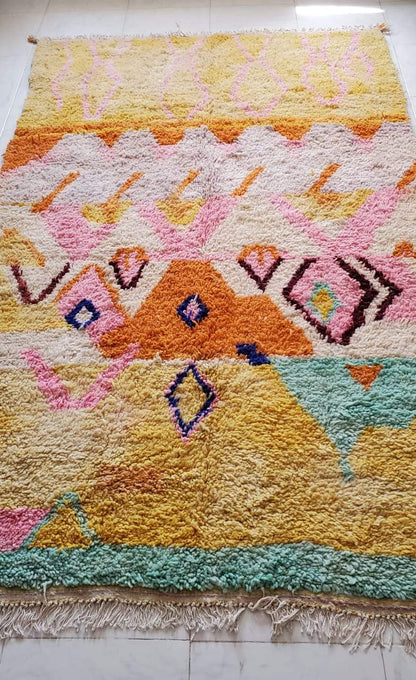 Customized KEFKEF | 8x5 Ft | 2,5x1,5 m | Moroccan Colorful Rug | 100% wool handmade - OunizZ