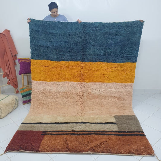 Customized KIMMA (Super Soft Super Thick) | 9'8x6'9 Ft | 3x2 m | Moroccan Beni Mrirt Rug | 100% wool handmade - OunizZ
