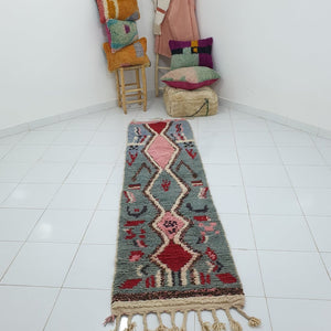 Customized KSAR Runner | 9'5x2'5 Ft | 2,91x0,77 m | Moroccan Colorful Rug | 100% wool handmade - OunizZ