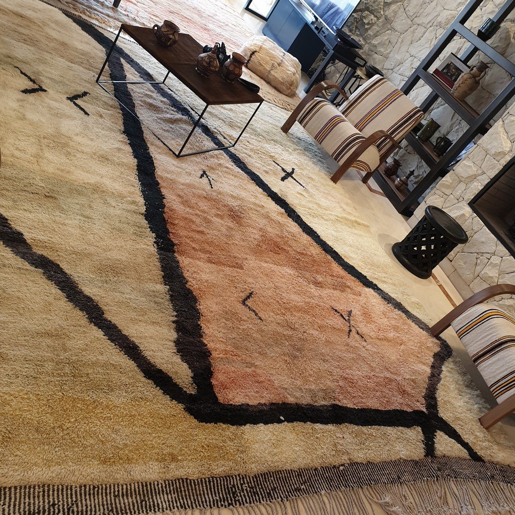 Customized LOUN | 12x9'5 Ft | 370x290 cm | Moroccan Beni Mrirt Rug | 100% wool handmade - OunizZ