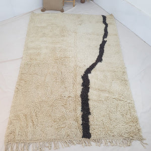 Customized Moroccan Beni rug Ultra Soft & Thick Cream Living Room Carpet | 3x2 m | NAKA | Moroccan Beni Mrirt Rug - OunizZ