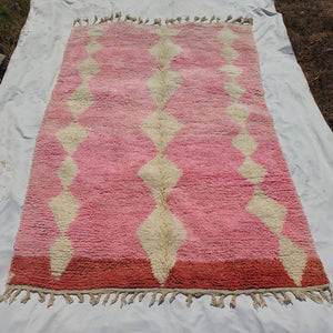 Customized Moroccan Rug Pink Boujaad | 70”x50” in | SIASSIF | 100% wool handmade - OunizZ