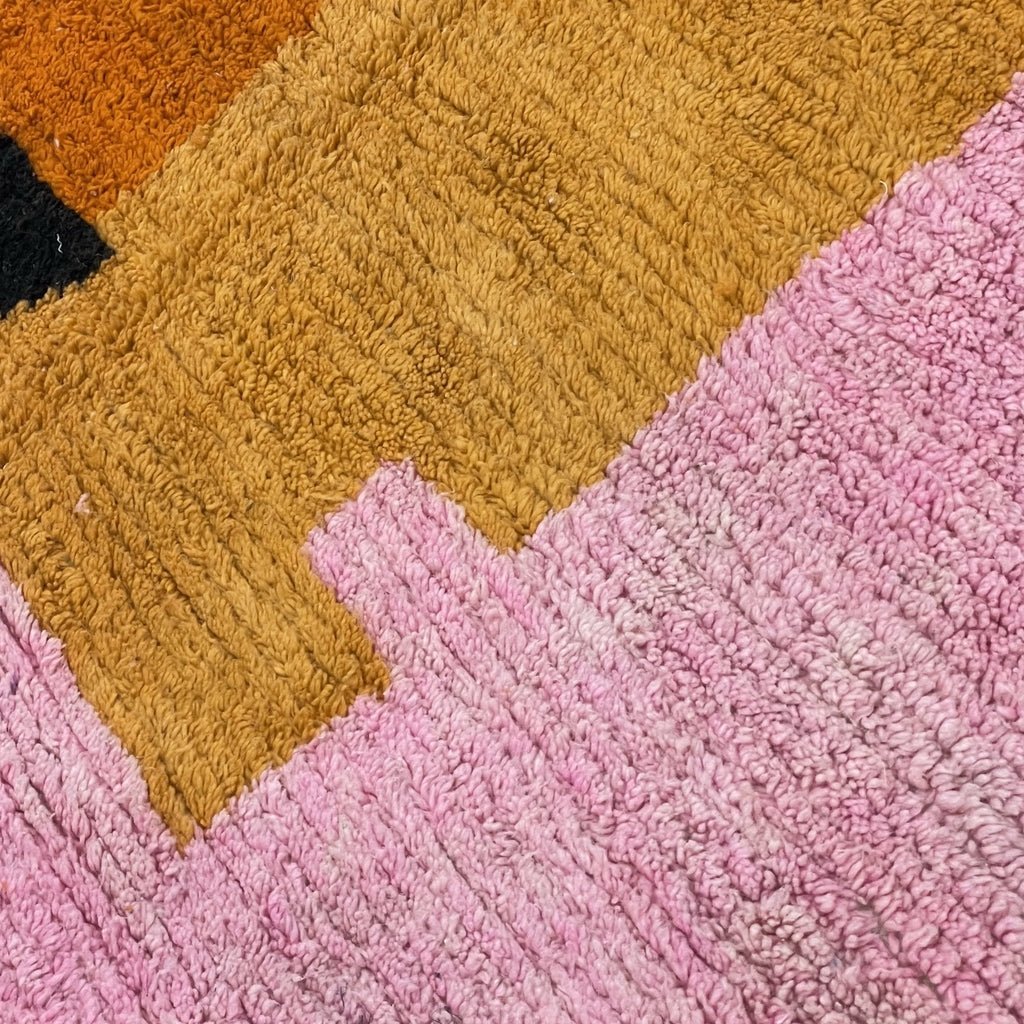 Customized Moroccan Rug Pink Orange Boujaad | 3,5x2,5 m | BIDOUH | 100% wool handmade - OunizZ