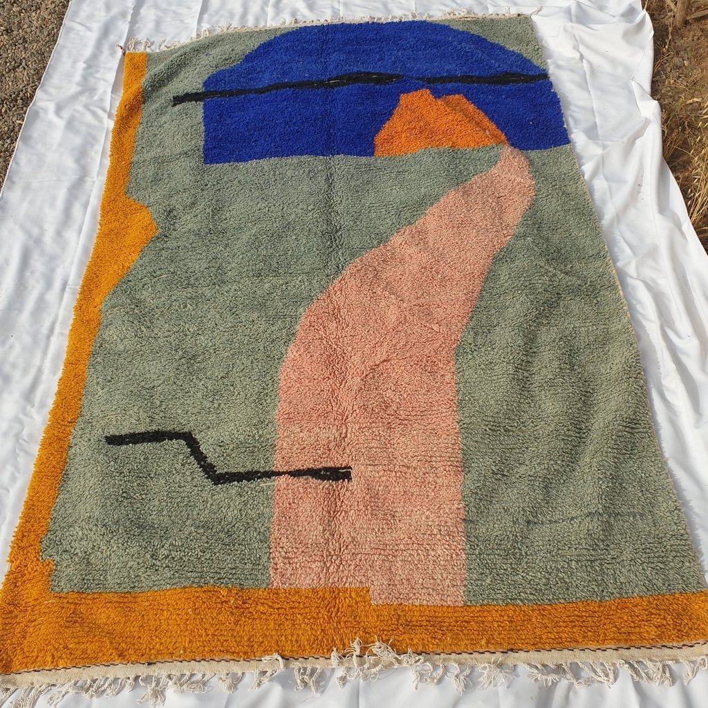 Customized NAWRA | 4'5x6 Ft | Moroccan Beni Ourain Rug | 100% wool handmade - OunizZ