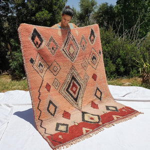 Customized OURIOUI | 6'2x4'6 Ft | 190x140 cm | Moroccan Colorful Rug | 100% wool handmade - OunizZ