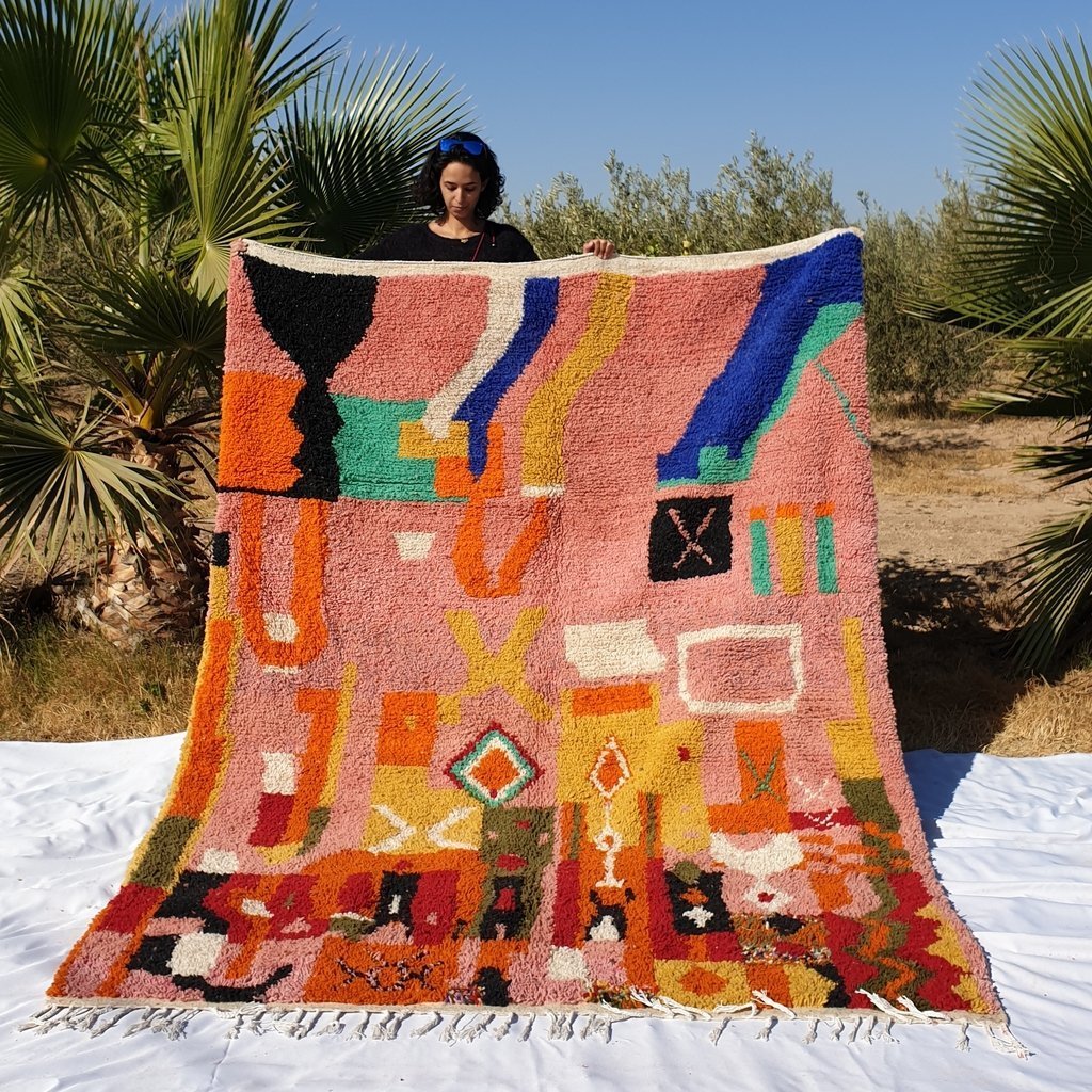Customized SIMGNIN | 8'8x6'8 Ft | 268x208 cm | Moroccan Colorful Rug | 100% wool handmade - OunizZ