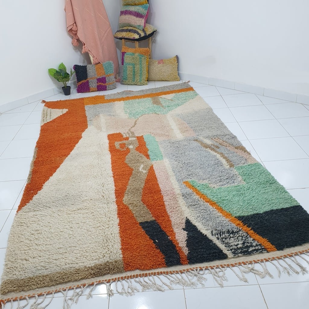 Customized SIMISOUDA | 9'6x6'6 Ft | Moroccan Colorful Rug | 100% wool handmade - OunizZ