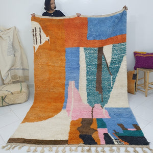 Customized SIMISOUDA | 9x6 Ft| Moroccan Colorful Rug | 100% wool handmade - OunizZ