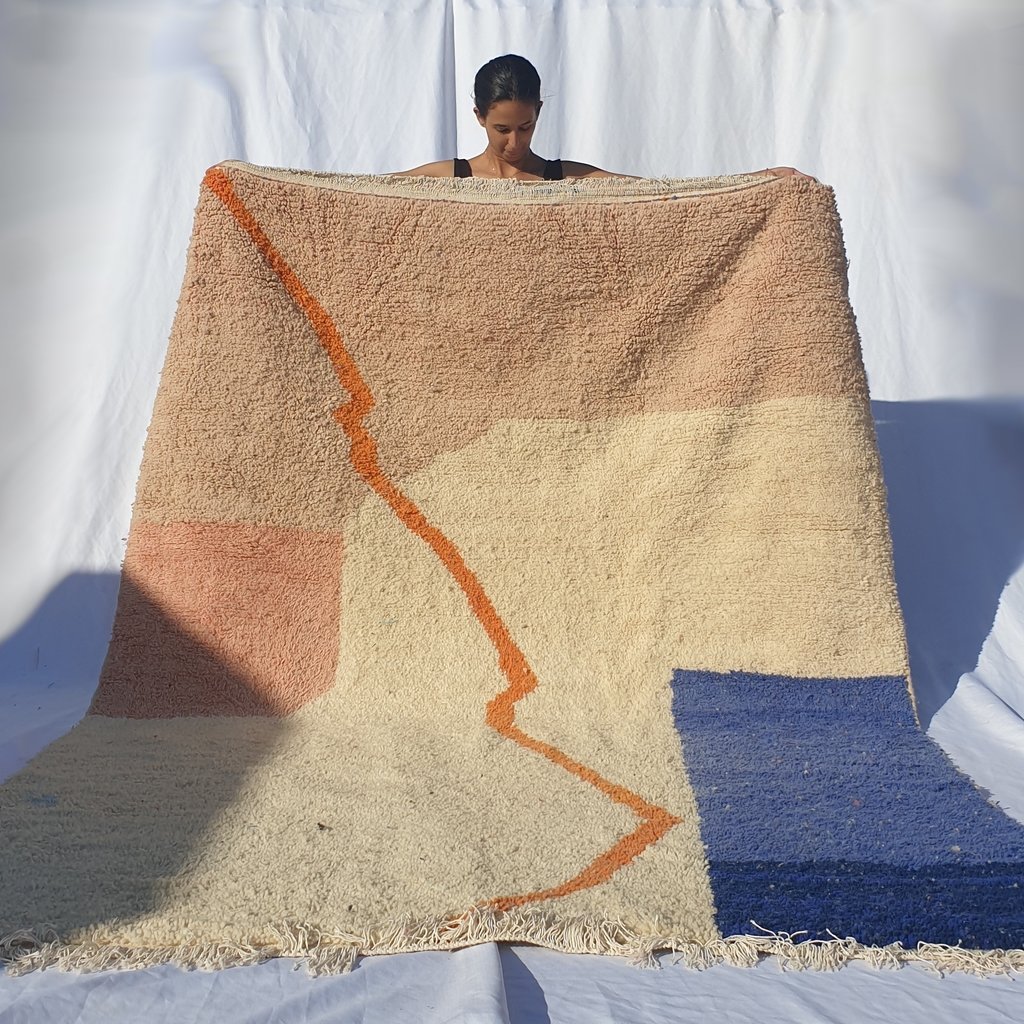 Customized TOUIBA | 2,5x1,5 m | Moroccan Colorful Rug | 100% wool handmade - OunizZ