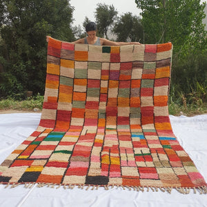 DAMA | 9'5x7 Ft | 3x2 m | Moroccan Colorful Rug | 100% wool handmade - OunizZ