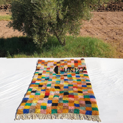 Damara | Moroccan Beni Mrirt Rug | 6'43x4'26 Ft | 1,96x1,30 m | 100% wool handmade - OunizZ