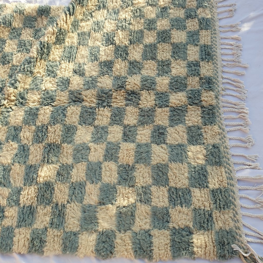 DAMIA | 8x5 Ft | 2,5x1,5 m | Moroccan Beni Ourain Checkered Rug | 100% wool handmade - OunizZ