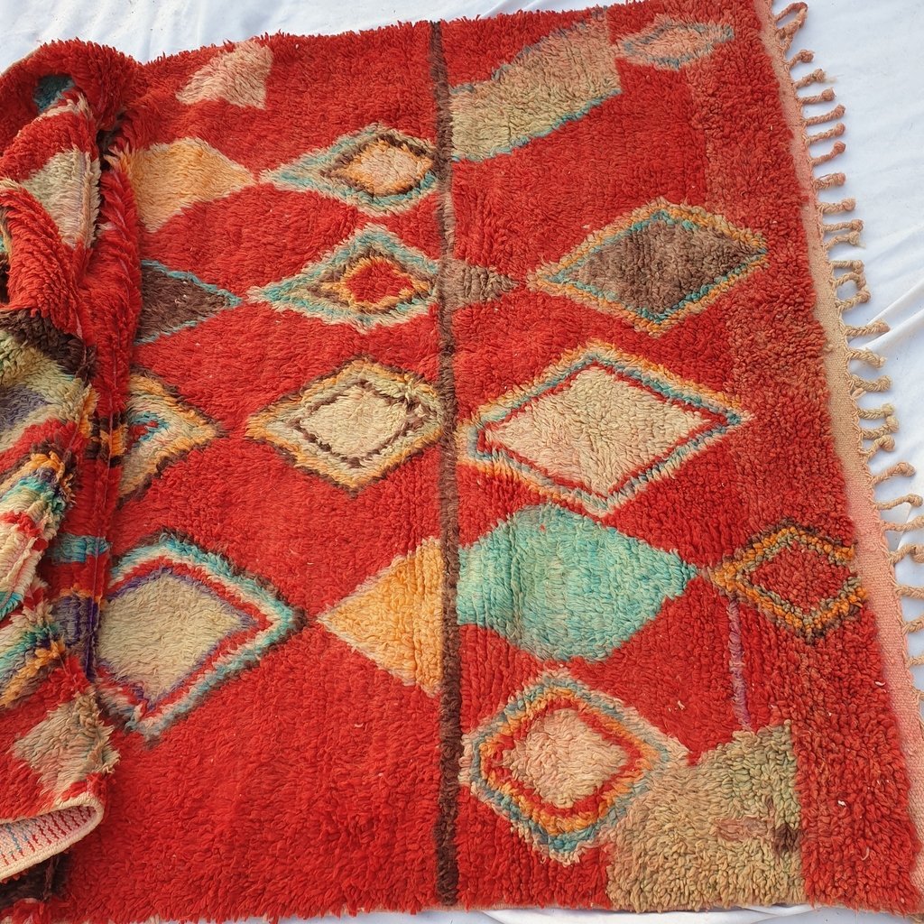 DAMNA | 5x8 Ft | 2,4x1,5 m | Moroccan Colorful Rug | 100% wool handmade - OunizZ