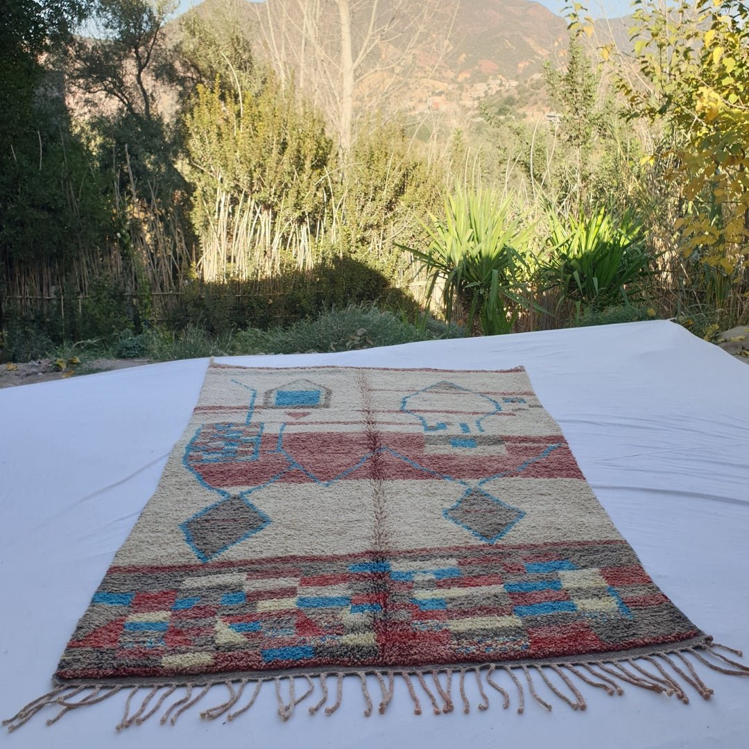 Dana - MOROCCAN RUG BOUJAD | Moroccan Berber Rug | Colorful Rug Moroccan Carpet | Authentic Handmade Berber Bedroom Rugs | 9'94x6'17 Ft | 303x208 cm - OunizZ