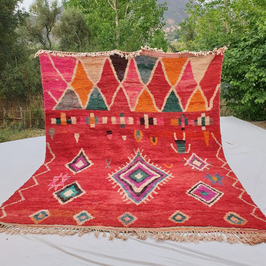 Danha- MOROCCAN BOUJAAD RUG | Large Berber Colorful Area Rug for living room Handmade Authentic Wool | 12'5x10 Ft | 382x305 cm - OunizZ
