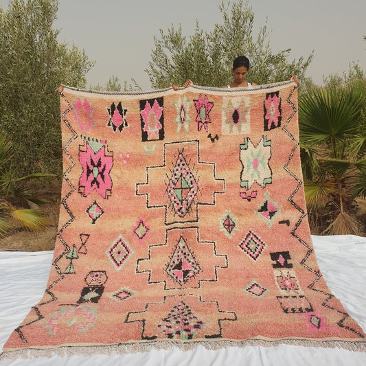 DAWYA | 10x8 ft | 295x240 cm | Moroccan Colorful Rug | 100% wool handmade - OunizZ
