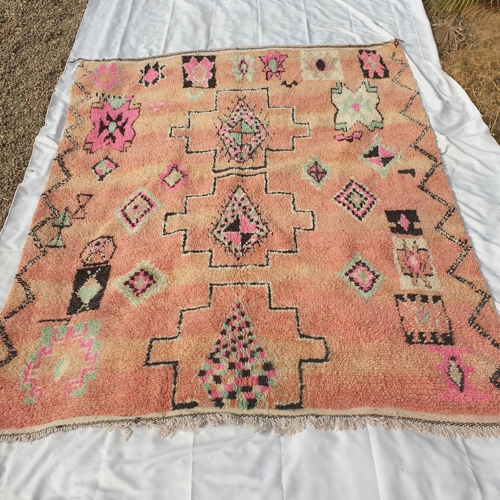 DAWYA | 10x8 ft | 295x240 cm | Moroccan Colorful Rug | 100% wool handmade - OunizZ