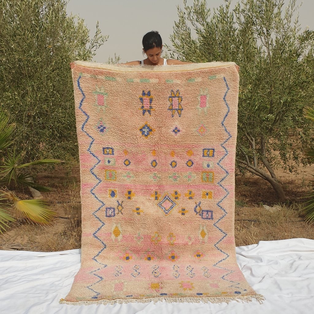 DAYKKA | 8'5x5' Ft | 2,6x1,5 m | Moroccan VINTAGE STYLE Colorful Rug | 100% wool handmade - OunizZ