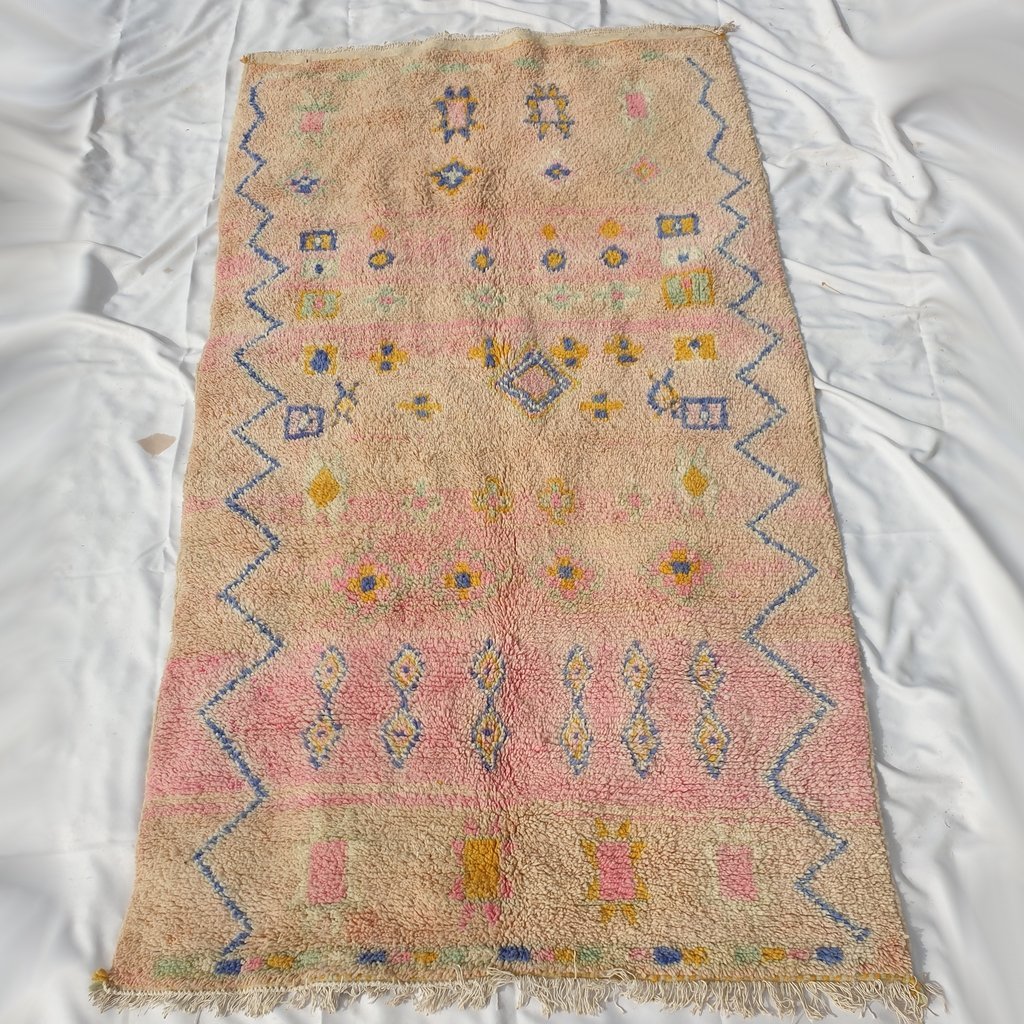 DAYKKA | 8'5x5' Ft | 2,6x1,5 m | Moroccan VINTAGE STYLE Colorful Rug | 100% wool handmade - OunizZ