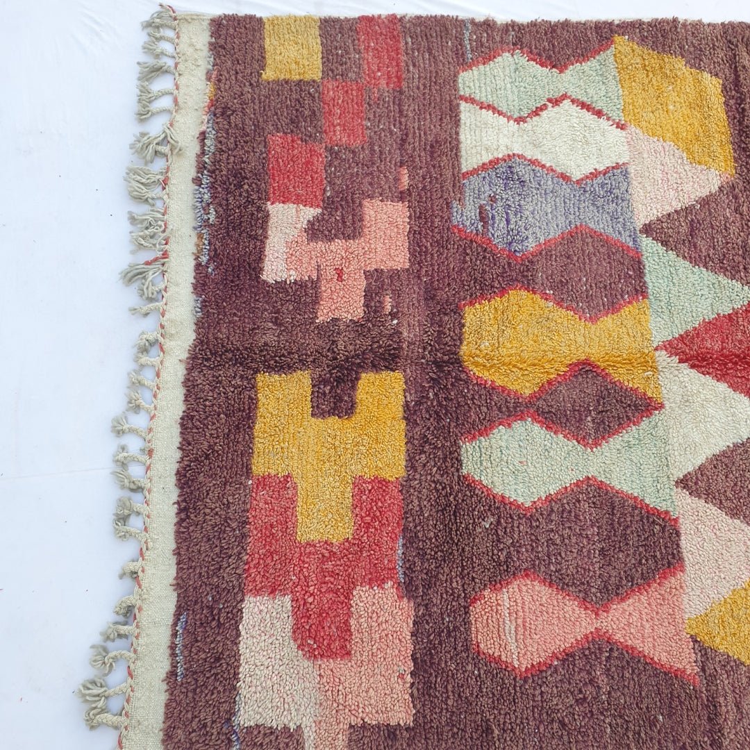 Derbala - MOROCCAN RUG BOUJAD | Moroccan Berber Rug | Colorful Rug Moroccan Carpet | Authentic Handmade Berber Bedroom Rugs | 10'23x6'52 Ft | 312x199 cm - OunizZ