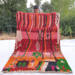 DICHRA | 8'6x5'7 Ft | 2,6x1,7 m | Moroccan Colorful Rug | 100% wool handmade - OunizZ