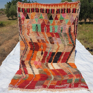DIKRA Moroccan Boujaad Rug | 9'2x5'2 Ft | 2,80x1,60 m | 100% wool handmade - OunizZ