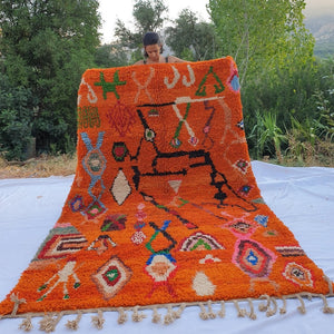 DKHAMA | 9'5x6'5 Ft | 3x2 m | Moroccan Colorful Rug | 100% wool handmade - OunizZ