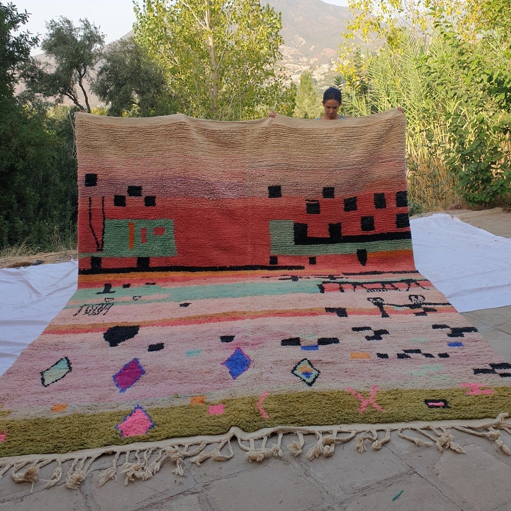 DLILIHA | Boujaad Rug 10x13'1 Ft | 4x3 M | 100% wool handmade in Morocco - OunizZ