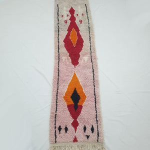 DMALA Runner | 9'6x2'5 Ft | 2,93x0,76 m | Moroccan Colorful Rug | 100% wool handmade - OunizZ