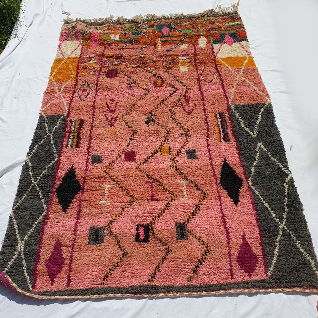 DMER | 9'5x6 Ft | 3x2 m | Moroccan Colorful Rug | 100% wool handmade - OunizZ