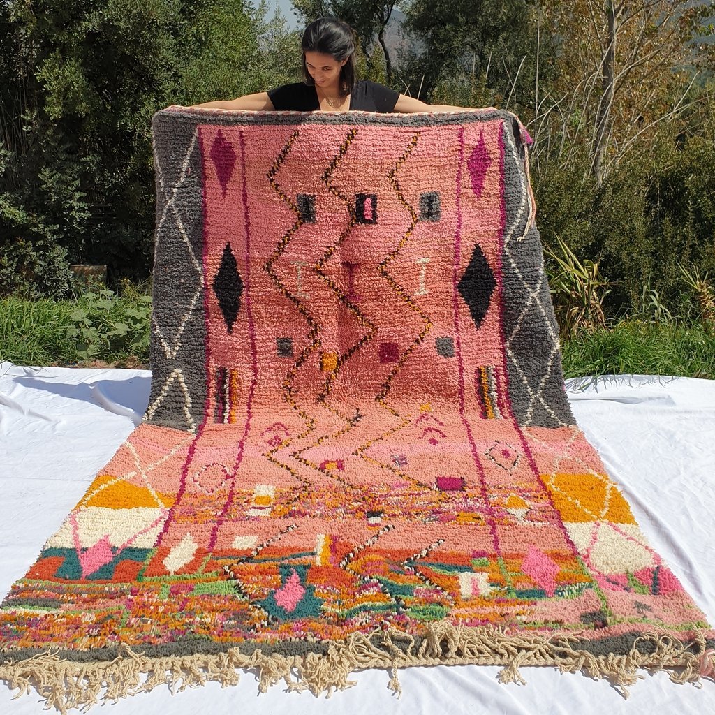 DMER | 9'5x6 Ft | 3x2 m | Moroccan Colorful Rug | 100% wool handmade - OunizZ