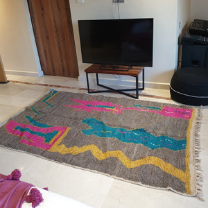DULCE | 8'3x5'1 Ft | 2,52x1,55 m | Moroccan Colorful Rug | 100% wool handmade - OunizZ