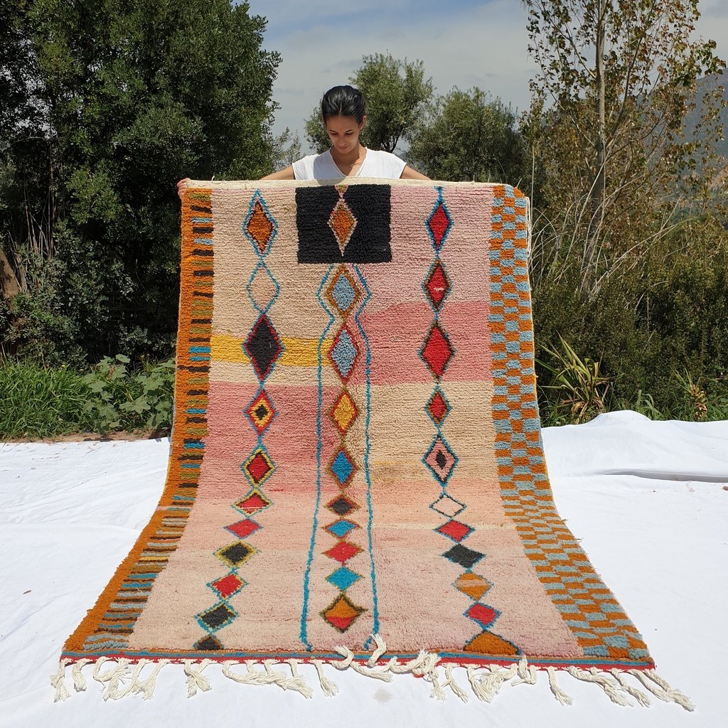 ERGUEZ | 8'4x5 Ft | 2,50x1,50 m | Moroccan Colorful Rug | 100% wool handmade - OunizZ