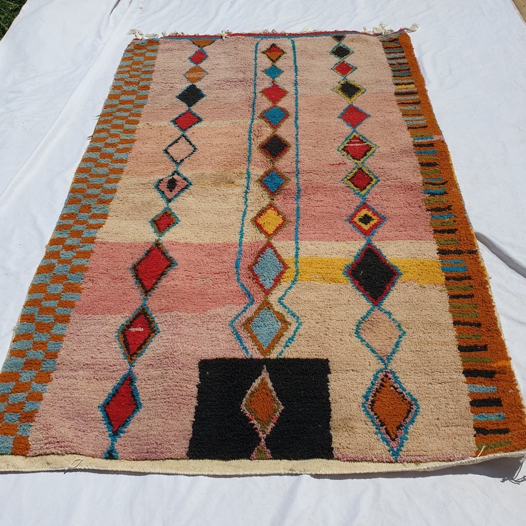 ERGUEZ | 8'4x5 Ft | 2,50x1,50 m | Moroccan Colorful Rug | 100% wool handmade - OunizZ